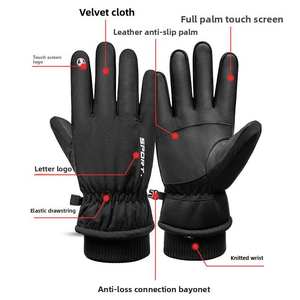 Gants de ski d'hiver chauds, imperméables, isolés, doublure en polaire douce, utilisation en extérieur pour le froid, adhérence - Product Image 3