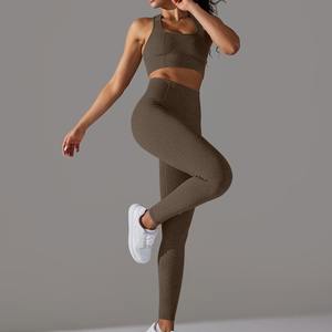 Ropa de gimnasio sin costuras de talla grande personalizada de alta calidad para mujer, conjunto de entrenamiento de Yoga, conjunto de Yoga, conjunto de gimnasio, conjunto de Fitness para mujer - Product Image 2
