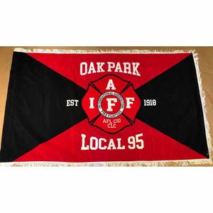 Drapeaux personnalisés brodés avec fil de bullion, à une seule face. Frange dorée - Product Image 3