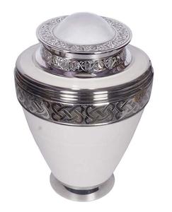 White Finis Latest Design Wholesale Decorative Metal Cremation Urn <b>Memorial</b> Urn with Polished Design at wholesale price - Product Image 3