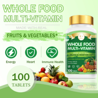 Comprimés de multivitamines entières en gros, 100 unités, complément alimentaire naturel avec mélange de fruits et légumes, OEM disponible