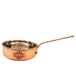 Ensemble de 2 poêles à frire en acier martelé et cuivre, design moderne fait main, ustensiles de cuisine pour la cuisine, wok pour cuisiner - Product Image 1