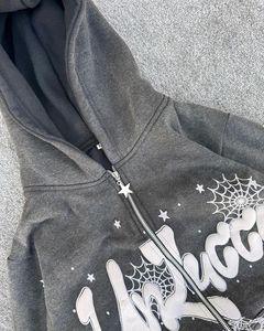 Chándales de secado rápido para invierno, chándal de 100% algodón transpirable, con cremallera estampada, lavado ácido, ecológico, novedad - Product Image 4