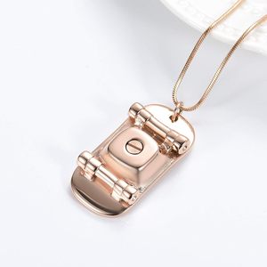Urna de cremación de acero inoxidable de oro rosa, joyería para cenizas, gorra de béisbol, collar de urna para cenizas de seres queridos, regalo, mujeres, hombres, tamaño personalizado - Product Image 4