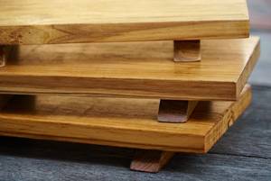 Vaisselle décorative rectangulaire en bois massif véritable naturel, plateau de service à fruits, plateau de service à café, plateau de service à café - Product Image 3