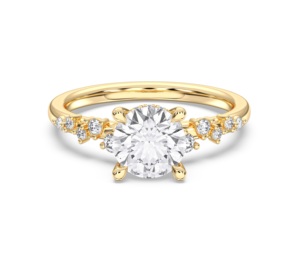 Anillo de compromiso solitario con diamante redondo de 1.75 quilates F-G/VS cultivado en laboratorio, engastado con puntas, hecho en plata para mujer. - Product Image 2