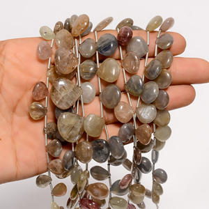 Cuentas de zafiro, cuentas lisas con forma de corazón de zafiro múltiple, cuentas de piedras preciosas de zafiro múltiple, cuentas de zafiro múltiple para la fabricación de joyas - Product Image 2