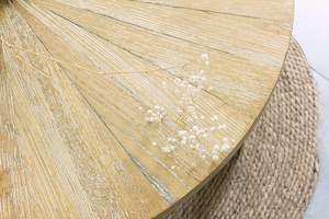 Table basse ronde moderne en bois massif, table d'appoint minimaliste - Product Image 4