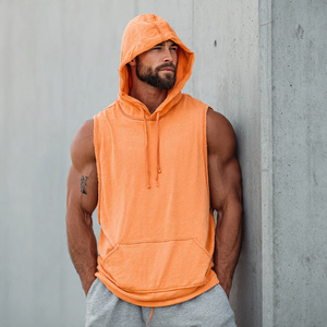 Gimnasio Fitness sin mangas capucha Top hombres entrenamiento Fitness ejercicio camiseta con capucha hombres culturista sin mangas sudaderas con capucha hombres - Product Image 2