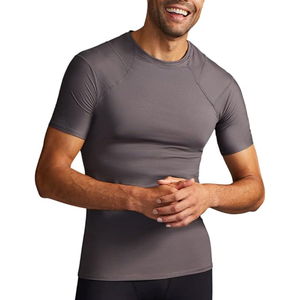 T-shirt à col rond en coton de compression pour hommes-pour les entraînements T-shirt pour hommes T-shirt de compression pour hommes, anti-odeur - Product Image 1