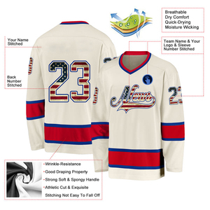 OEM ODM Service Men's Digital Print Ice Hockey Jersey with Custom Design Printed Logo Polyester Material 220g Fabric Weight - Product Image 2