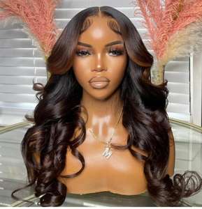 Bouncy ผมมนุษย์หยักลูกไม้ด้านหน้าวิกผมคลื่น13x4 HD โปร่งใสยาวสำหรับผู้หญิงสีดำขายส่งผู้ผลิต - Product Image 4