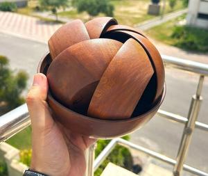 Cuenco de bambú de color natural hecho a mano, diseño vintage ecológico, cuenco de madera seguro para alimentos orgánicos, personalizado, hecho al por mayor - Product Image 5