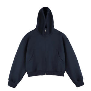 Haute qualité hiver 500G poids lourd haute rue ue taille américaine à capuche hommes et femmes impression numérique perlée marque veste manteau - Product Image 1