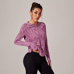 Wholesale Tops Seamless Slim Fit Zip up Long Sleeve Fitness <b>Jacket</b> Women Activewear <b>Yoga</b> <b>Jackets</b> Nylon Soft Ribbed - Product Image 1