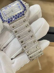 Moda azul VVS Moissanite diamante árabe Dial mecánico automático Hip Iced Out reloj de lujo personalizado hombres moda - Product Image 2