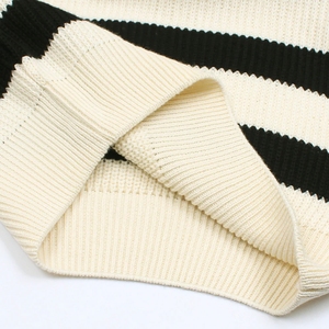 เสื้อสเวตเตอร์ถักนิตติ้ง Zra Quarter 1/4มีซิประดับพรีเมียมเสื้อสเวตเตอร์ถักมาชเมลโล่สายสีน้ำเงินเข้มสำหรับฤดูหนาว - Product Image 4