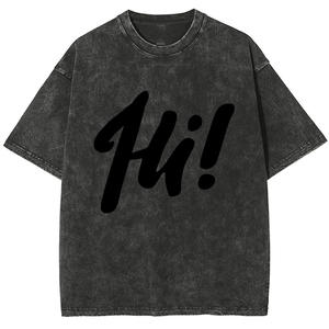 Vintage 100% algodón Boxy recortado ajuste corto longitud gráfico camisetas Streetwear DTG impresión hombres camisetas - Product Image 5