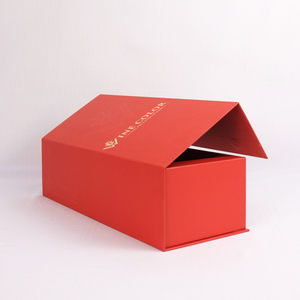 Boîte-cadeau de vin magnétique rouge de luxe personnalisé Matériau recyclable rigide avec impression offset de stratification mate Fabriqué au Vietnam - Product Image 1