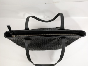 Bolso de mano de cuero genuino trenzado bohemio de gran capacidad de fábrica, botón con asa de lujo, cadenas geométricas portátiles informales - Product Image 2
