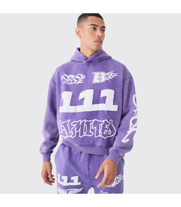 ชุดวอร์มสองชิ้นเสื้อวอร์มสีกันกรดชุดวอร์มแฟชั่นสำหรับผู้ชายติดโลโก้ได้ตามต้องการ - Product Image 5