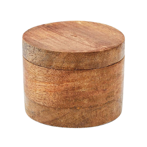 Boîte à épices en bois de forme ronde pour la cuisine, boîte à sel et à poivre à prix raisonnable - Product Image 3