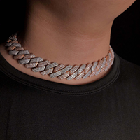Nouvelle Chaîne Maille Cubaine Miami en Argent Sterling 925 Plaqué Or avec Diamants Moissanite VVS, Style Hip Hop, Bijoux Fins, Cadeau de Mariage