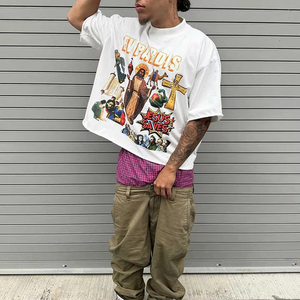 Camiseta de Manga Corta con Cuello Redondo, Estampado DTG, Algodón 280 g/m², Personalizada con Logotipo, Estilo Urbano, para Hombre, Talla Grande - Product Image 4