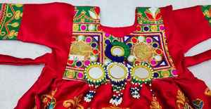 OEM Service High Quality Afghani Solid Vintage Lace 2 Piece Formal Kid's Afghan <b>Dresses</b> Long Frock Trousers Sets Tassel Button - Product Image 4