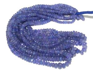Perles rondelle à facettes de haute qualité pierre précieuse tanzanite naturelle de couleur bleue - Product Image 4