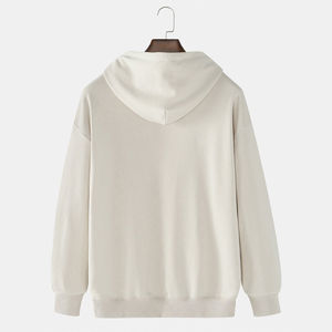 Pull décontracté à manches longues pour hommes, sweat à capuche d'hiver respirant, polaire imprimée de qualité pour l'entraînement, brodé, teint uni, nouvel arrivage - Product Image 2