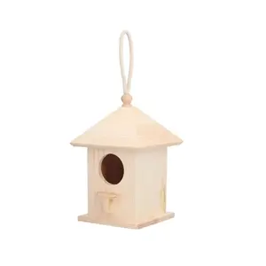 निर्यातकों द्वारा बिक्री के लिए डिजाइन और अनुकूलित आकार उपलब्ध पक्षी घर के घोंसले के साथ लकड़ी के पक्षी घर