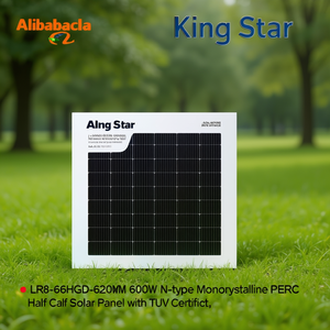 Panneau solaire monocristallin PERC demi-cellule de type N King Star Solar LR8-66HGD-620M 600W avec certificat TUV - Product Image 3