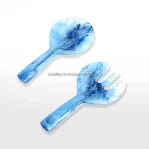 Fourchette en résine écologique faite à la main, allant au lave-vaisselle, cuillère à salade, vaisselle élégante et durable pour cuisine, salle à manger, fête à la maison - Product Image 3