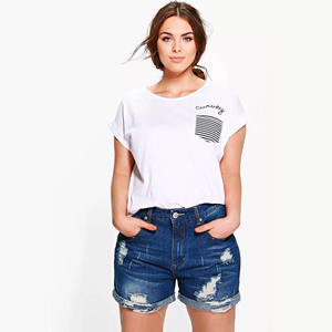 Vente en gros Short en jean décontracté avec braguette boutonnée pour femme bleu vieilli - Product Image 1