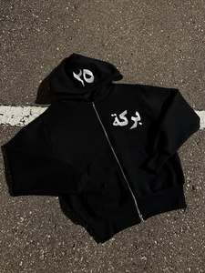 Ropa Deportiva de Invierno para Hombre, Estilo Urbano, con Capucha, 100% Algodón, Felpa, Lavado Ácido, Bordado Desgastado, Tallas Grandes, Personalizable al por Mayor - Product Image 6