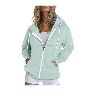 Sudadera con Capucha y Cordón Ajustable para Mujer, Manga Larga, Hombros Caídos, Estilo Holgado - Product Image 1