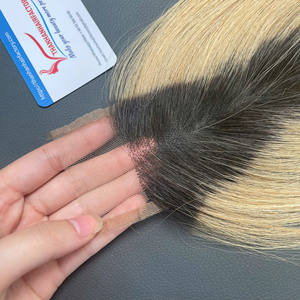 Fermeture droite en os 2x4 dentelle transparente sans bordure partie centrale Extensions de cheveux Style de luxe de Thanh An hair - Product Image 1