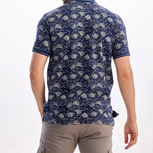 เสื้อโปโลผู้ชายทรงเข้ารูปปกติมีกระดุม2เม็ดวัสดุยืดหยุ่นแบบนิ่ม - Product Image 4