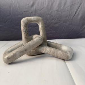 Centro de Mesa de Lujo para Decoración del Hogar, Elegante y Ecológico, con Cadena Ovalada de Piedra Blanca Grande, Estilo Art Deco - Product Image 4