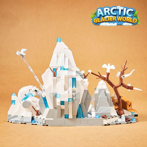Bloques de construcción de modelo ecológico Arctic Glacier World, adorno de modelo educativo y creativo, regalo de cumpleaños ideal para niños. - Product Image 3