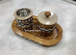 ชุดเครื่องหอมบาคูร์ไม้หรูหราประดับมุก พร้อมเตาเผาไม้จันทน์และไม้กฤษณา งานแฮนด์เมด กล่องเก็บของตกแต่ง กลิ่นหอมแบบอาหรับ สำหรับบูชาในบ้าน - Product Image 2