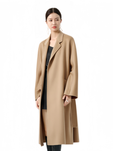 <span class=keywords><strong>Manteau</strong></span> long en cachemire et laine double face sur mesure pour femme, avec ceinture et col montant, idéal pour l'<span class=keywords><strong>hiver</strong></span> et le bureau - Product Image 2