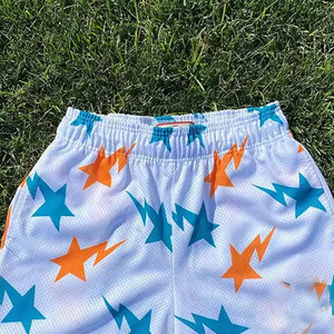 Short avec logo personnalisé OEM Short en maille pour hommes, décontracté, en polyester, pour la plage, la course, le basketball, la salle de sport, imprimé, grande taille - Product Image 5