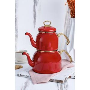 Acar 353 Qualita Petra teiera smaltata Set rosso
