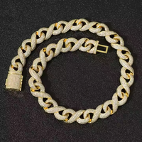Meilleur Collier Chaîne Cubaine en Argent avec Diamants Moissanite, Bijoux Hip Hop de Luxe Sertis de Pierres pour Cadeau de Mariage et Style