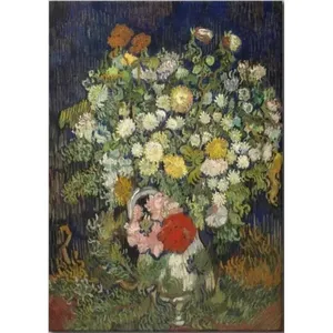 Fida Van Gogh Bouquet de fleurs sauvages sur fond bleu marine, impression sur toile - Product Image 6