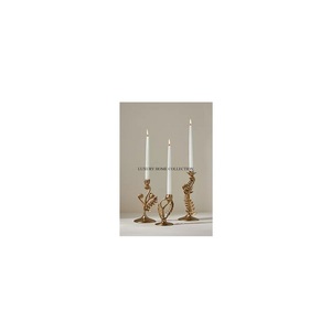 Best Selling Lights Indoor and Outdoor Modern Candle Holders Set of 3 Gold Plated <b>Brass</b> <b>Candlestick</b> Holders Competitive Price - Product Image 1