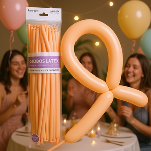 Globos de látex Party Love 260s color naranja pastel, paquete de 50 para decoración - Product Image 3