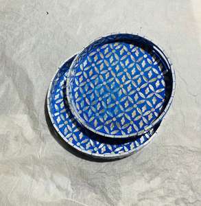 Plateau artisanal en nacre, incrustation de coquillages naturels, plateau de service décoratif pour salon, plateau de service en bois - Product Image 2